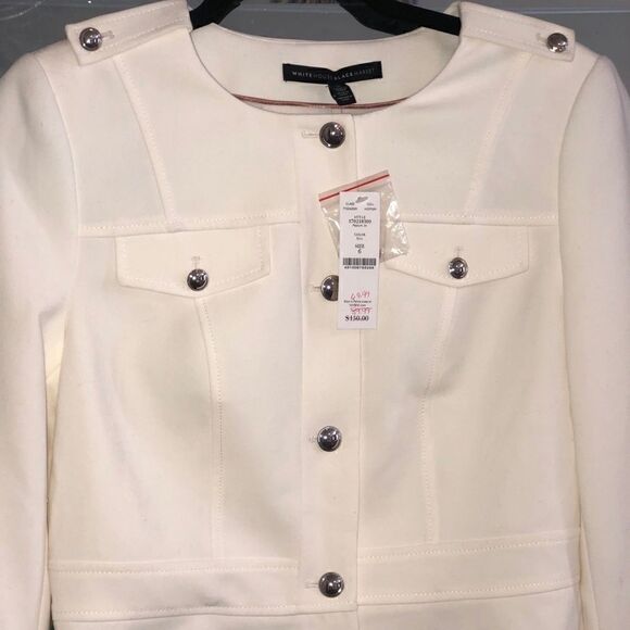 NWT White House Black Market Ecru Jacket Size 6 - Picture 4 of 4